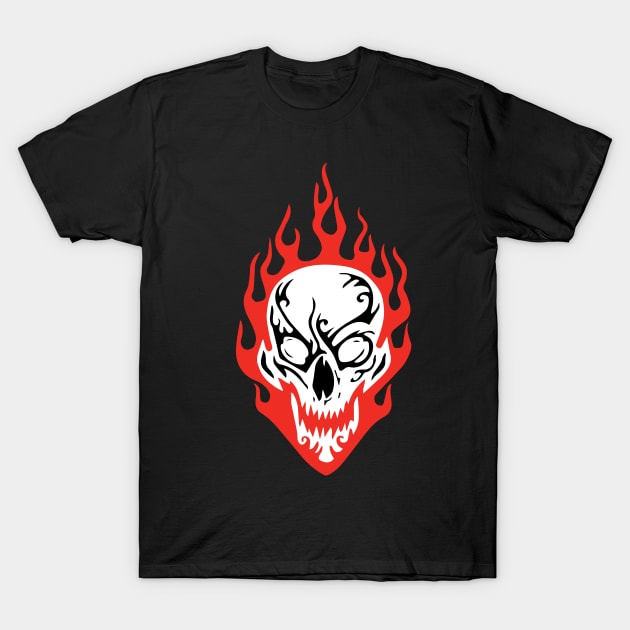 FLAMING SKULL T-Shirt by orientssp69